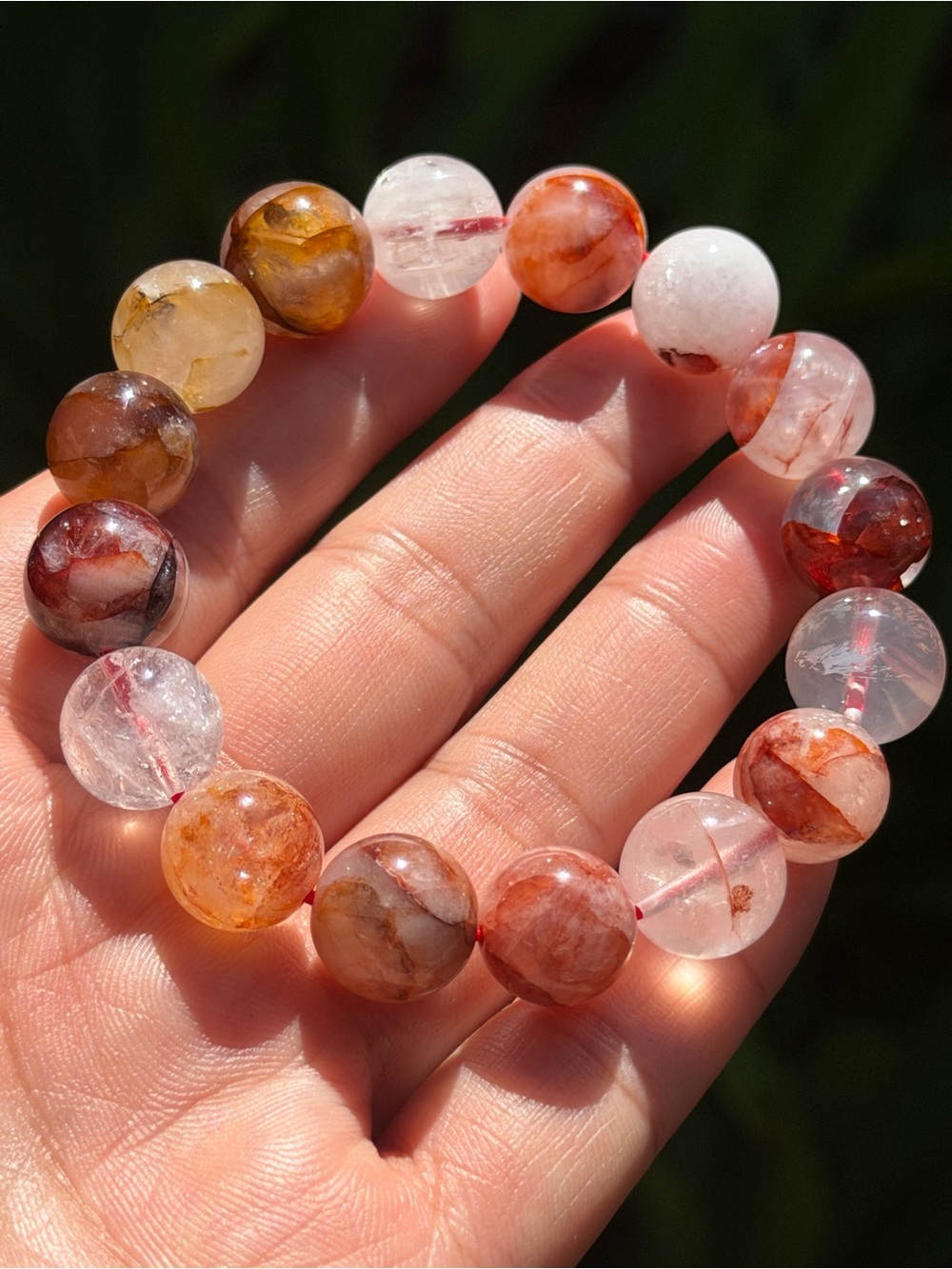 12mm stretchable fire quartz bracelet 2260